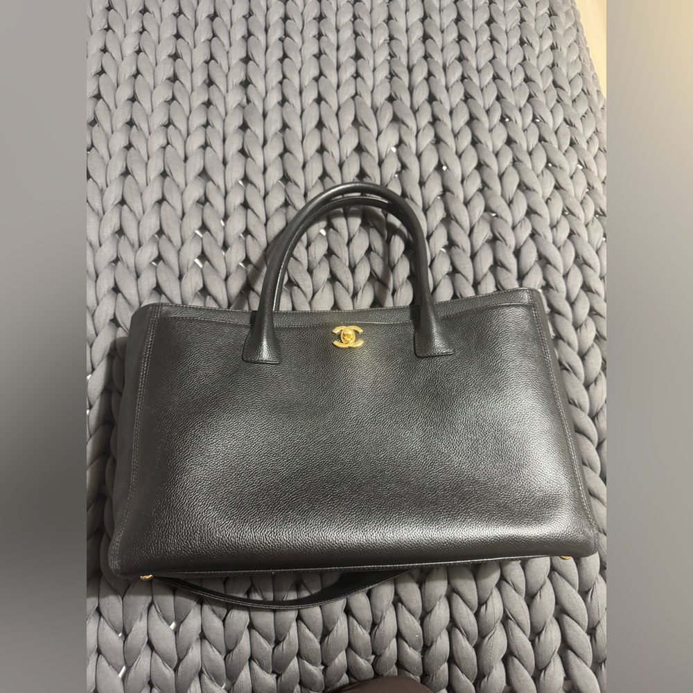 Chanel Black Leather Tote Bag